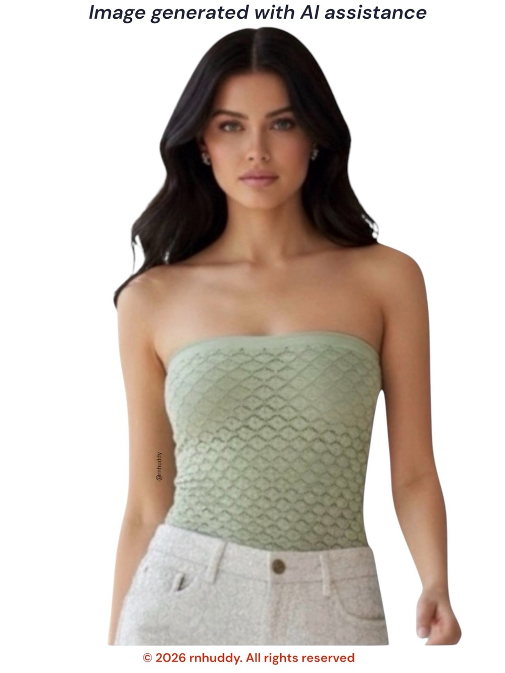 Free People M/L sage honey textured tube top